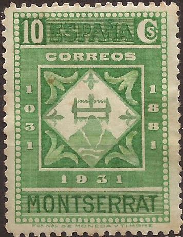 IX Cent Fundación Monasterio de Montserrat  1931 10 cents