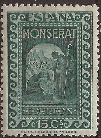 IX Cent Fundación Monasterio de Montserrat  1931  15 cents