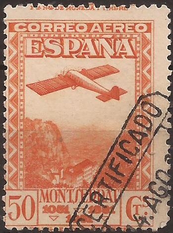 IX Cent Fundación Monasterio de Montserrat  1931 Aéreo 50 cents