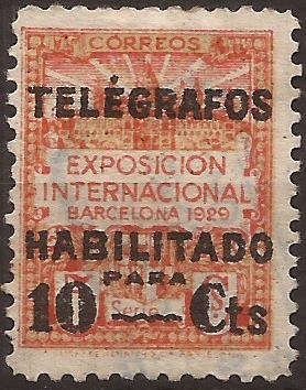 Expo Internacional BCN 1929  para Telégrafos 10 cents