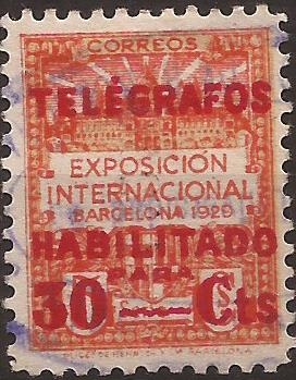 Expo Internacional BCN 1929  para Telégrafos 30 cents