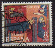 ESPAÑA 1971 2062 Sello Navidad Saint Andreu de Sagars Usado