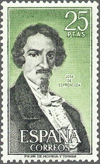 ESPAÑA 1972 2072 Sello Personajes Españoles José de Espronceda (1808-1842)