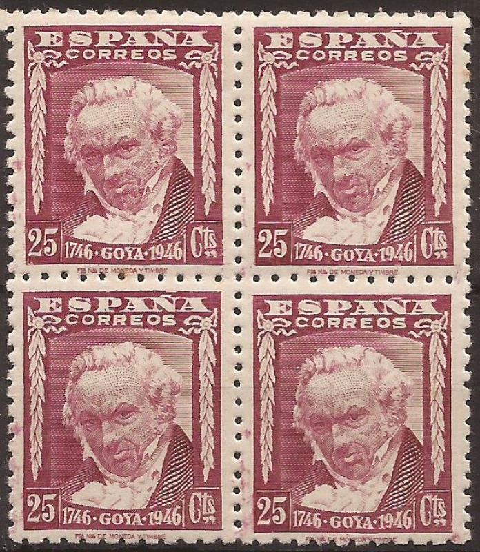 II Cent nacimiento de Goya  1946  25 cents