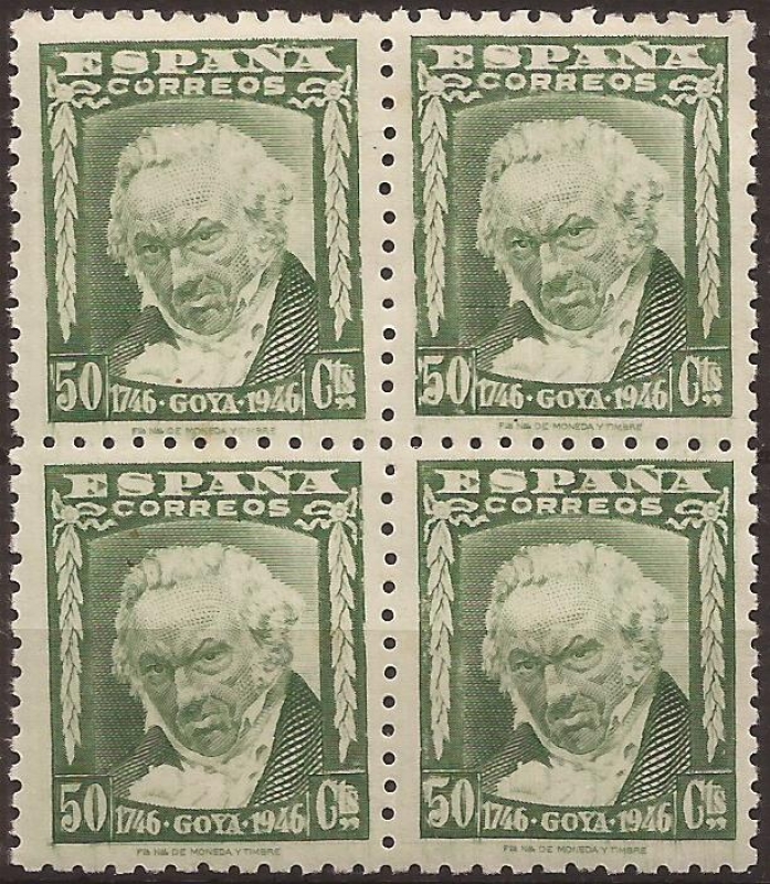 II Cent nacimiento de Goya  1946  50 cents