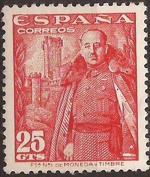General Franco y el Castillo de la Mota  1948  25 cents