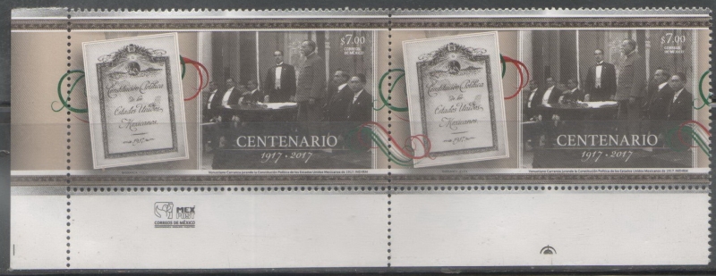 PAR CENTENARIO DE LA CONSTITUCIÓN 1917- 2017 PRIMER SELLO CON ERROR.