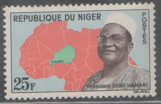 MAPA DE NIGER EN ÁFRICA Y PRESIDENTE DIORI HAMANI