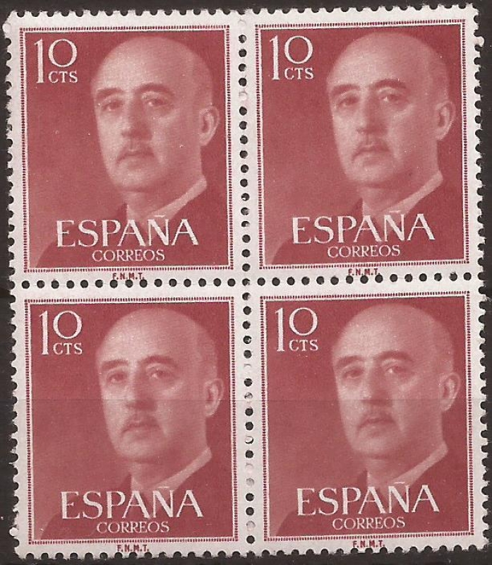 general Franco 1955 10 cents