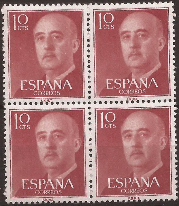 general Franco 1955 10 cents