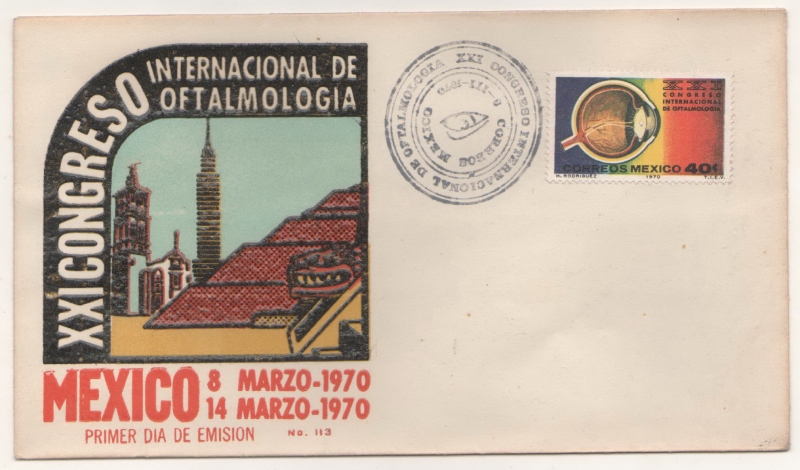 SOBRE PRIMER DÍA DE EMISIÓN-CONGRESO INTERNACIONAL DE OFTALMOLÓGICA MÉXICO 1970