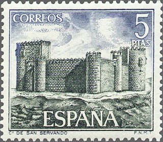 ESPAÑA 1972 2096 Sello Nuevo Serie Castillos San Servando Toledo