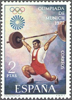 ESPAÑA 1972 2099 Sello Nuevo XX Juegos Olimpicos de Munich Halterofilia
