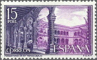 ESPAÑA 1972 2113 Sello Nuevo Monasterio Sto. Tomas Avila Patio de Reyes