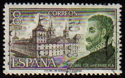 ESPAÑA 1973 2117 Sello Personajes Españoles. Juan Herrera y Monasterio Escorial Usado