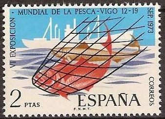 ESPAÑA 1973 2144 Sello Nuevo VI Expo Mundial de la Pesca. Vigo Yv1800