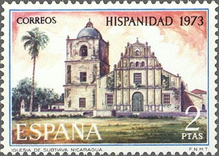 ESPAÑA 1973 2155 Sello Nuevo Hispanidad. Nicaragua Iglesia de Subtiava