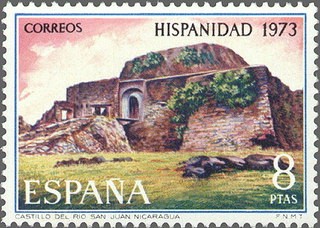 ESPAÑA 1973 2157 Sello Nuevo Hispanidad. Nicaragua Castillo del Rio San Juan