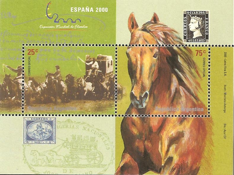 Horse (Equus ferus caballus), Stagecoach in Swamp (19th Cent