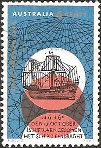 Sailing ship in a circle, network - Hartog 1616
