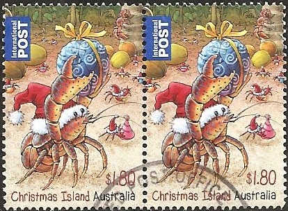 Crab carrying Christmas Gift (Chritmas Island)