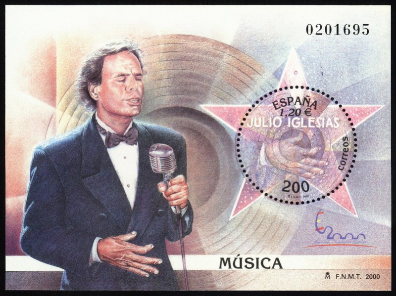 Sello: Julio Iglesias 1,20 € de España Europa Sello: Julio Iglesias 1,20 € de España Europa