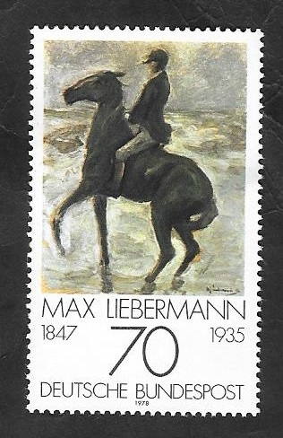 838 - Impresionista alemán, Jinete en la playa de Max Liebermann