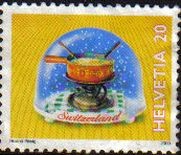 Suiza 2000 Scott 1068 Sello Recuerdos Bola Nieve Fondue Michel1710 usado Switzerland Suisse 