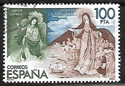 Exposición Filatélica de América y Europa - Virgen Alada de Quito y Virgen de los Mareantes
