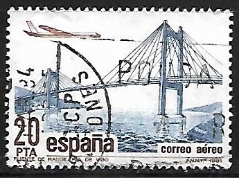 Correo aéreo - Puente de Rande sobre la ria de Vigo