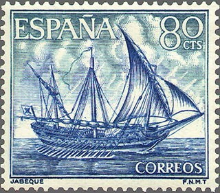 ESPAÑA 1964 1604 Sello Nuevo Barcos Marina Española Jabeque