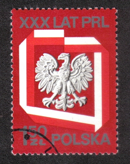 30th anniv. República Popular de Polonia, águila polaca roja