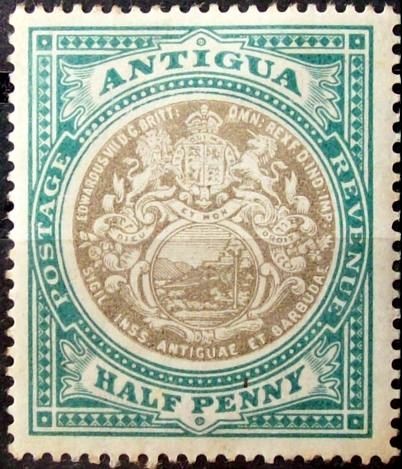 Escudo de Armas. Antigua. 1903. Colonia Británica.