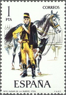 ESPAÑA 1974 2197 Sello Nuevo Uniformes Militares Husar de la Muerte 1705