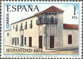 ESPAÑA 1974 2213 Sello Nuevo Hispanidad Argentina Casa del Virrey Sobremonte Cordoba