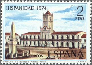 ESPAÑA 1974 2214 Sello Nuevo Hispanidad Argentina Cabildo de Buenos Aires