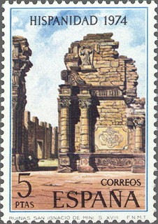 ESPAÑA 1974 2215 Sello Nuevo Hispanidad Argentina Ruinas de la Mision de San Ignacio de Mini