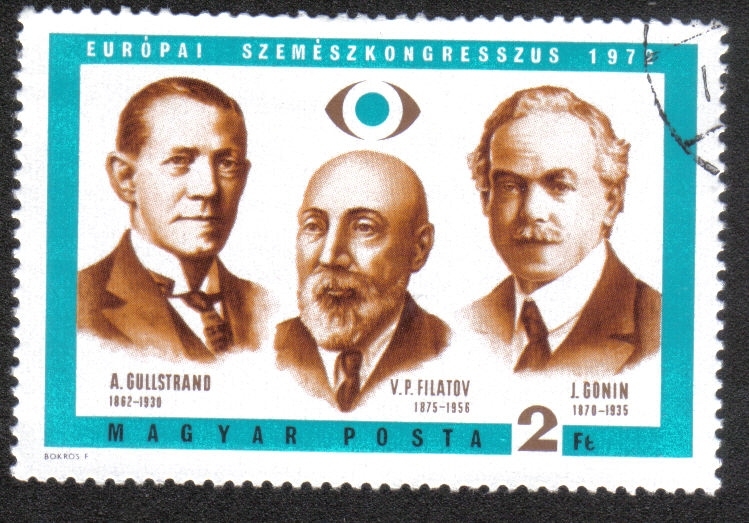 Congreso Europeo de Médicos Oculistas,Allvar Gullstrand, V. P. Filatov, Jules Gonin 