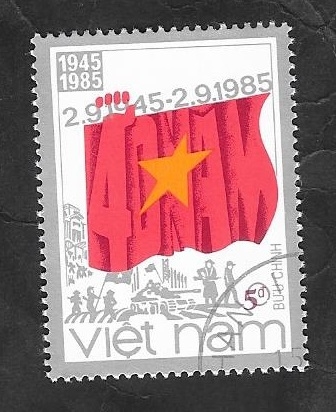 607 - 40 Anivº de la República socialista de Vietnam, Bandera Naconal