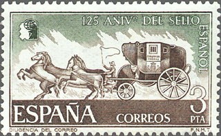 ESPAÑA 1975 2233 Sello Nuevo 125 Aniversario Sello Español Diligencia de Correos