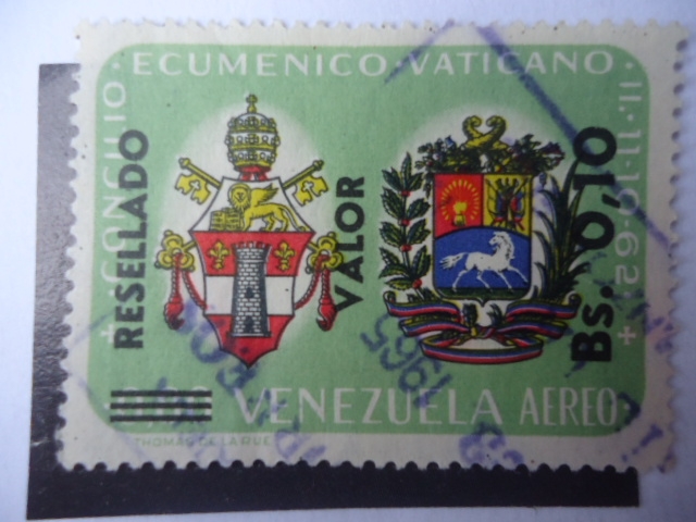 Vaticano II -21°Concilio Ecuménico Romano - Escudo de Armas del Vaticano y de Venezuela.