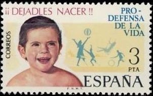 ESPAÑA 1975 2282 Sello Nuevo Campaña Pro Defensa de la Vida Spain