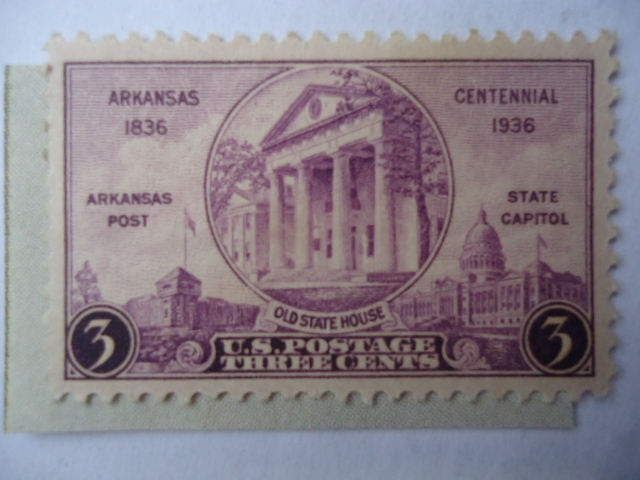 Estado de Arkansas - Centenario (1836-1936) nuevo y viejo Est