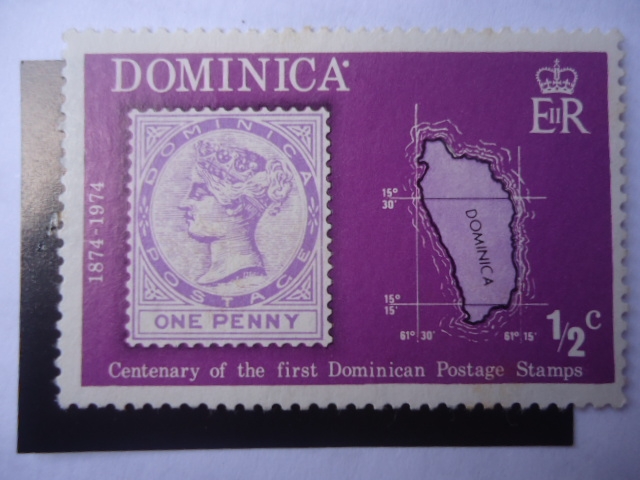 Centenario del Sello Postal Dominica 1874-1974 - ex colonia Británica- Pequeñas Antillas. 