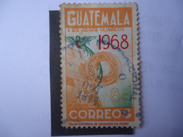 Guatemala a los Juegos Olímpicos de México 1968- Quetzal (Pharomachrus mocinno)