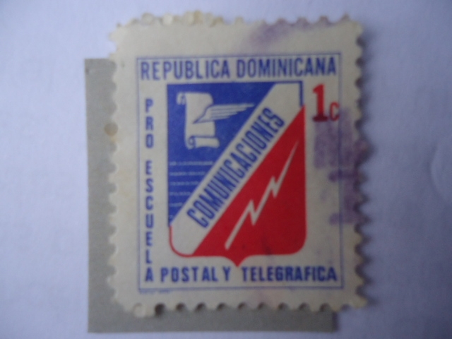 Comunicaciones - Pro Escuelas-Emblema Oficina de Correos y Telégrafos.Postal y telégrafica