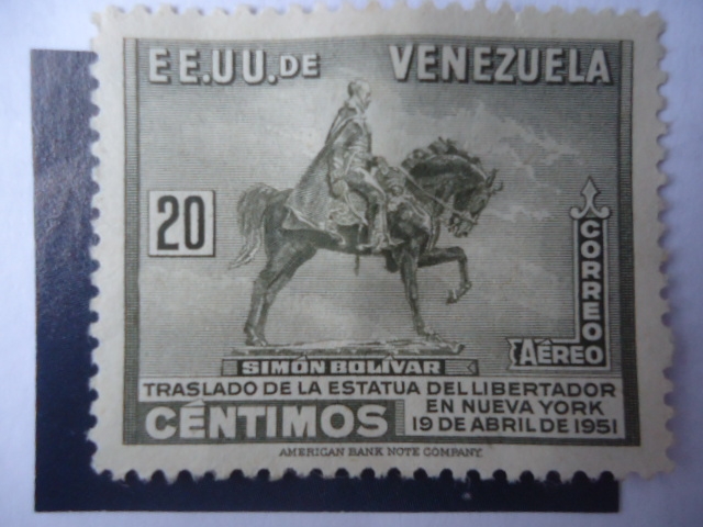 EE.UU.de Venezuela - Simón Bolivar-traslado de la Estatua del Libertador en Nueva York 19 de Abril 1