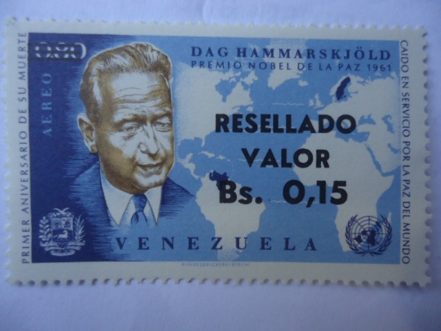 Dag Hammarskjöld (1905-1961)-Premio Nobel de la Paz 1961- 2° secretario de la ONU-1953-1961.