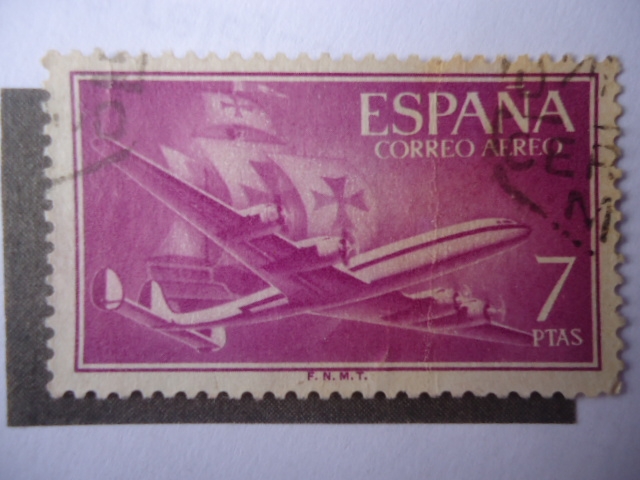 Ed:1178 - Super Constellation y la Carabela Santa María. 