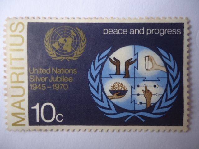 ONU -Paz y Símbolo - Emblema - 25° Aniversario (1945-1970)